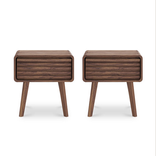 Corrigan Studio® Lorccan Night Stand Side Table MidCentury Modern Low